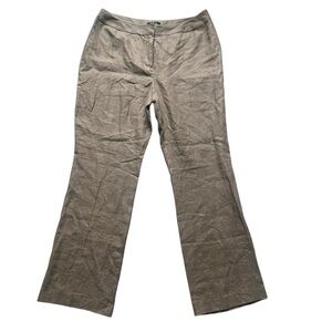 Style & Co 100% Linen Pants Size 14 Brown/Tan Wide Leg Pants